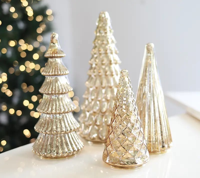 🎄 Conjunto de 5 árvores de vidro iluminadas da coleção Technolux🎄