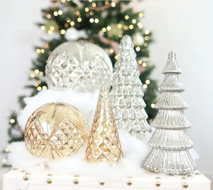 🎄 Conjunto de 5 árvores de vidro iluminadas da coleção Technolux🎄