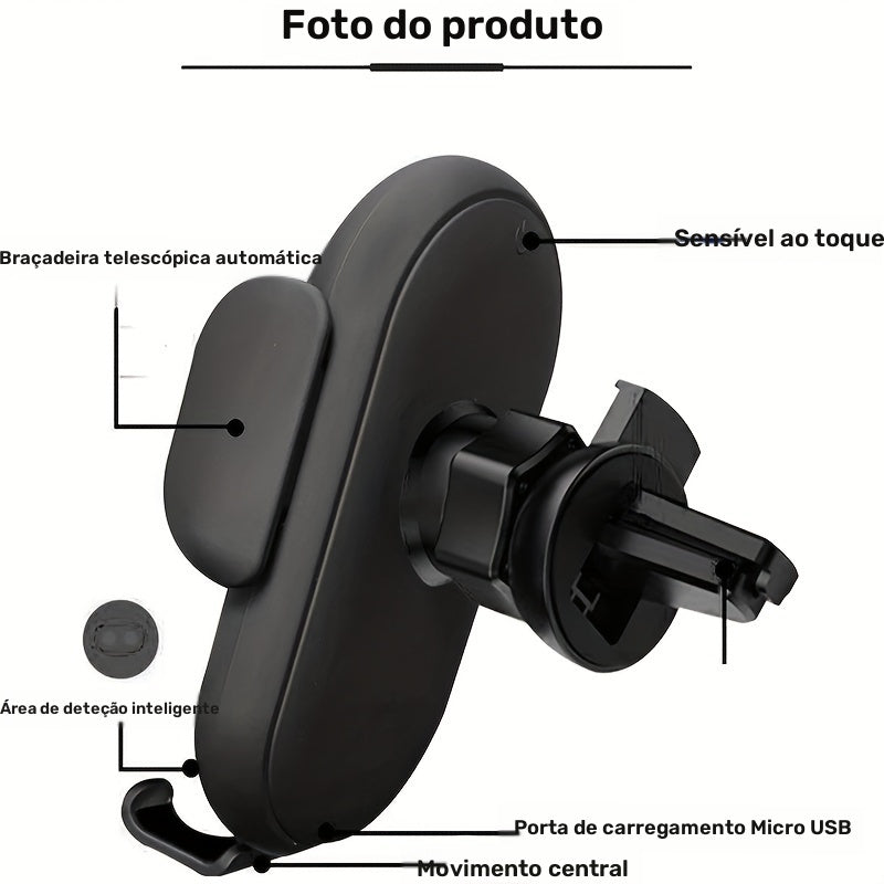 Suporte de carro com carregador sem fio - Indução