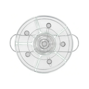 Rechaud Giratório Com 6 Compartimentos Aço Inox e Vidro 52cm