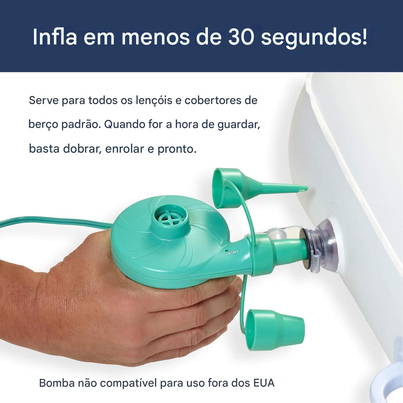 Colchão inflável portátil para crianças com trilho embutido