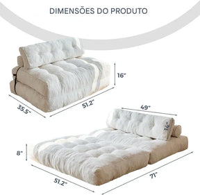 Sofá-Cama Dobrável com Travesseiro
