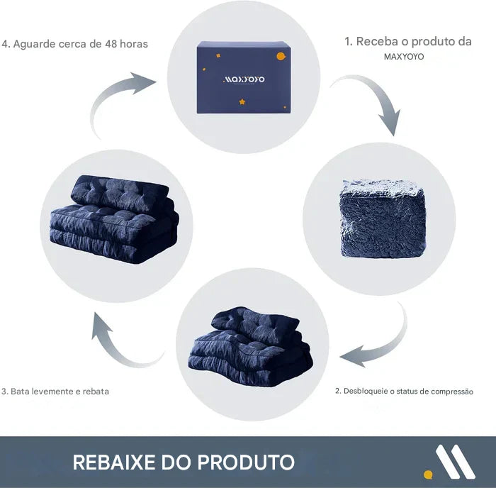 Sofá-Cama Dobrável com Travesseiro