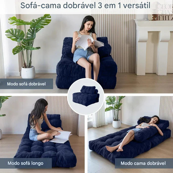 Sofá-Cama Dobrável com Travesseiro