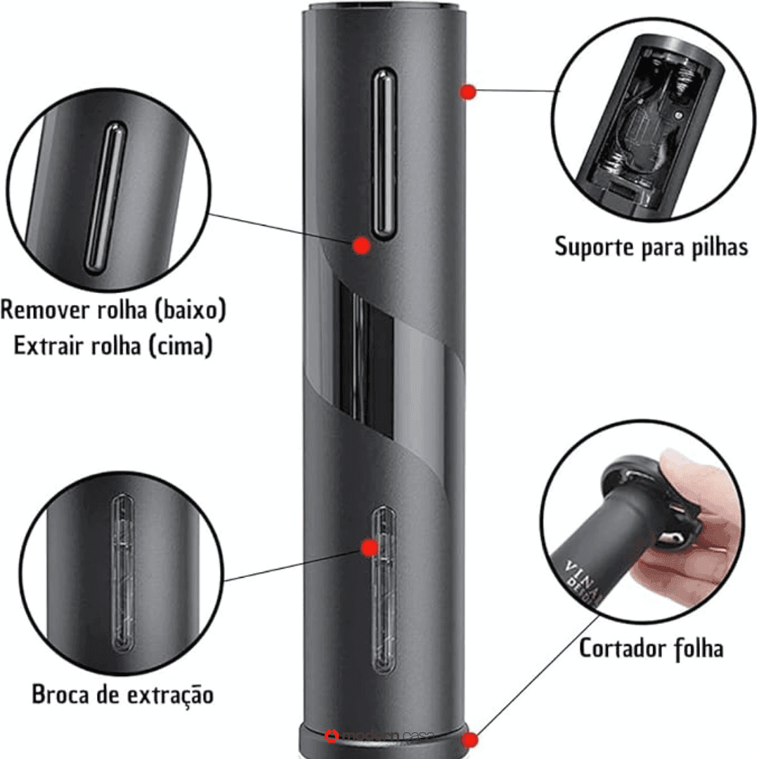 Abridor de Vinho Elétrico Automático