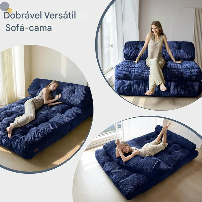 Sofá-Cama Dobrável com Travesseiro