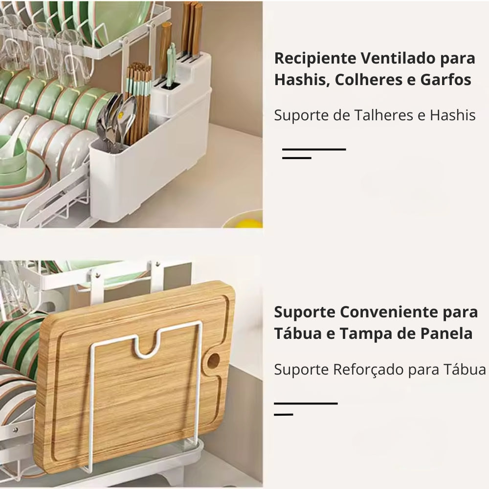 Escorredor Dobrável 2 Andares C/ Drenagem