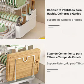 Escorredor Dobrável 2 Andares C/ Drenagem