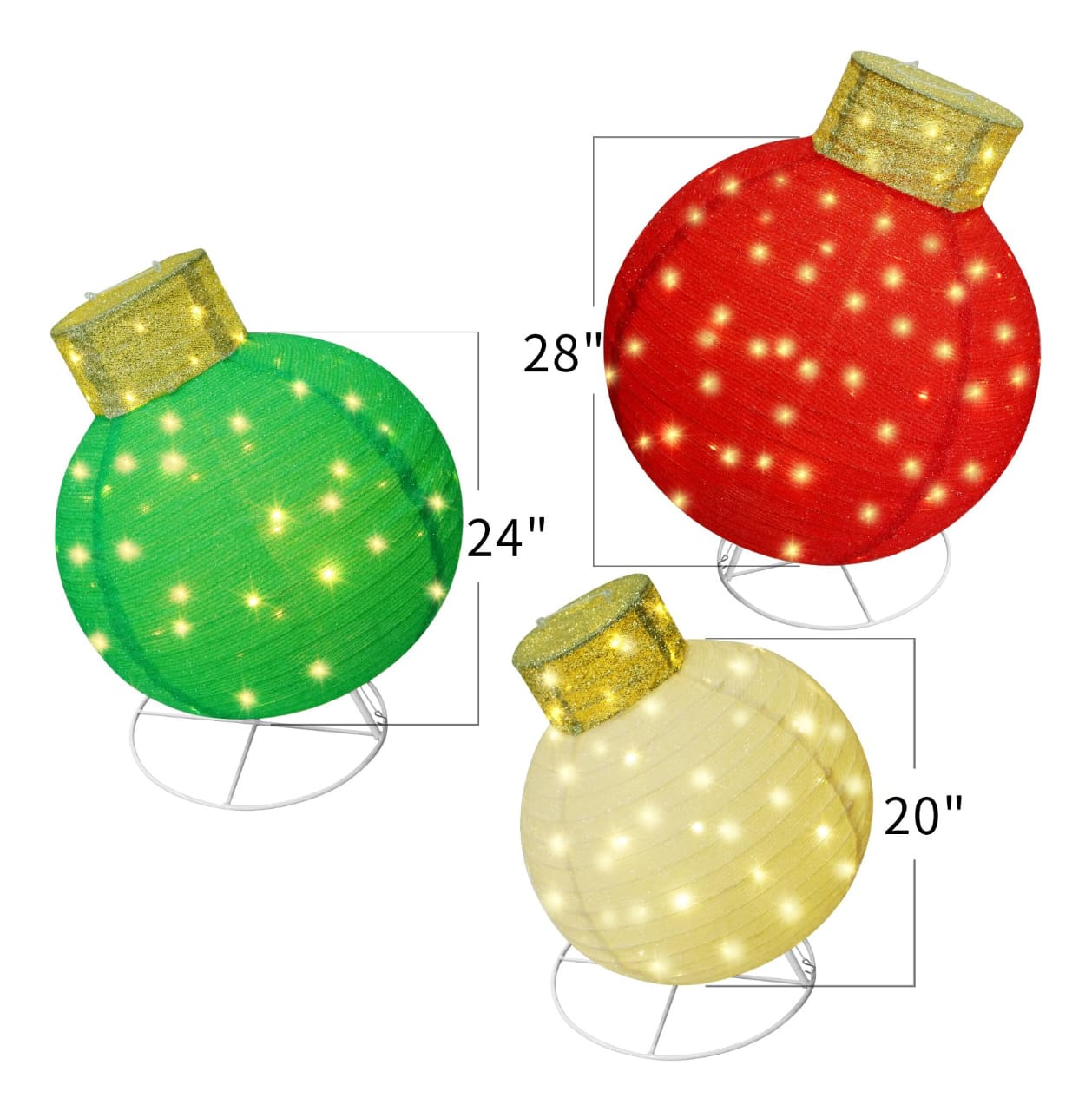 Conjunto Esferas de Enfeites de Natal com Micro Leds 2025