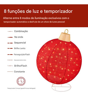 Conjunto Esferas de Enfeites de Natal com Micro Leds 2025