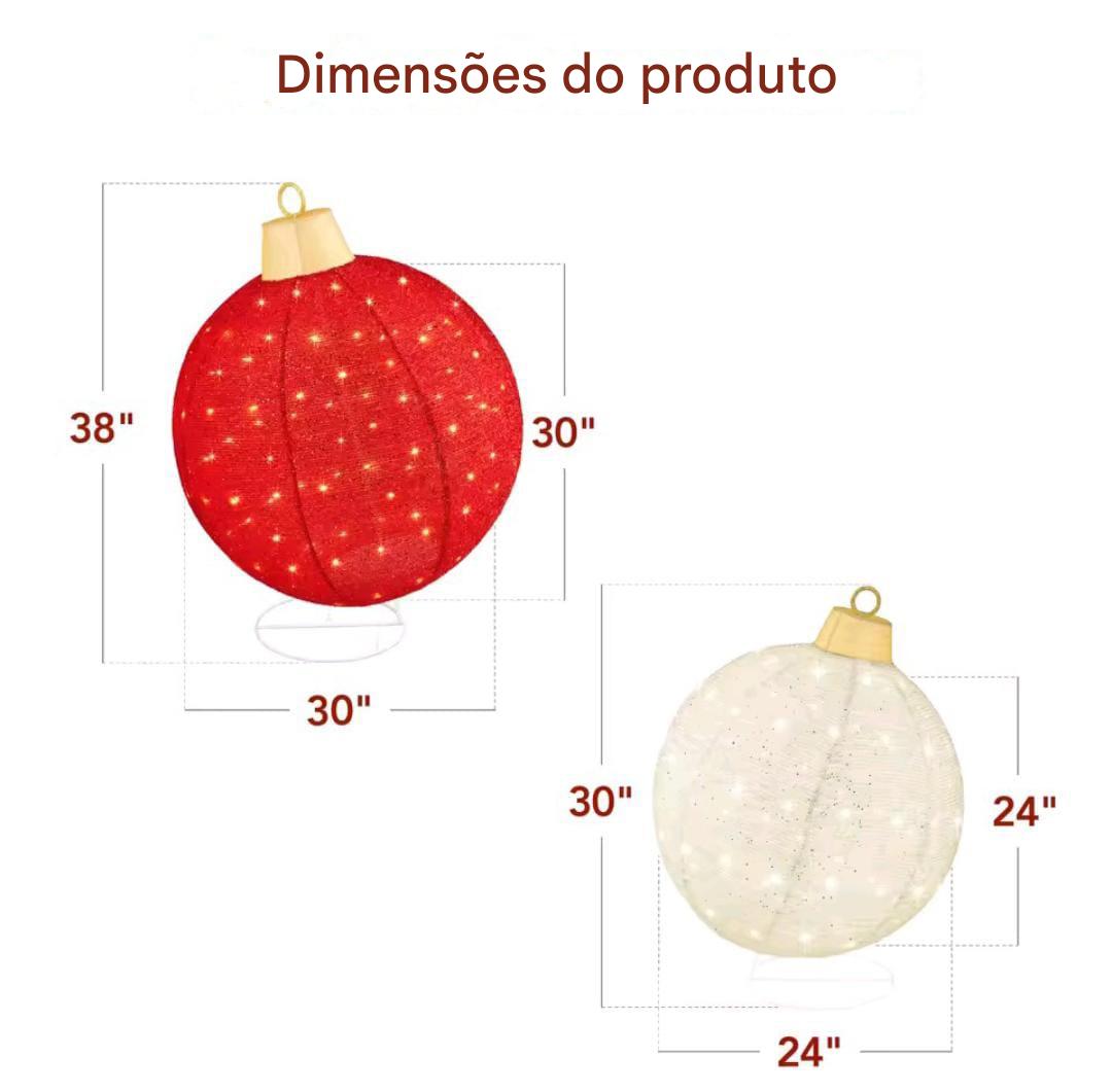 Conjunto Esferas de Enfeites de Natal com Micro Leds 2025