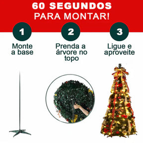 Árvore de Natal Retrátil Estilo Pinheiro - Decoração Luxuosa + BRINDE HOJE