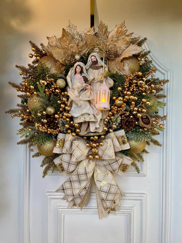 Guirlanda De Natal Sagrada Família C/ Led 50cm